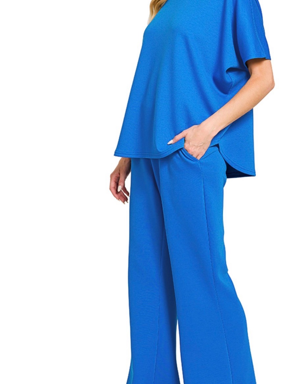 Zenana Outfitters Royal Blue Wide-Leg Pull-On Pants